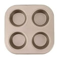 thumbnail image 1 of CZSCPDAW 4 Cup Steel Muffin Pan, Compact Square Baking Tray with Four Round Wells for Cupcakes and Egg Bites, 1 of 3