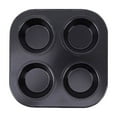thumbnail image 1 of CZSCPDAW 4 Cup Steel Muffin Pan, Compact Square Baking Tray with Four Round Wells for Cupcakes and Egg Bites, 1 of 3