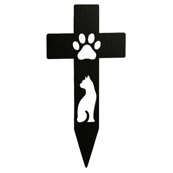 CZSCPDAW 6 Inch Cross Memorial Metal Stake, Decorative Outdoor Accent for Lawn and Patio