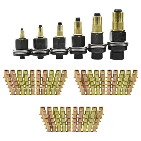 CZSCPDAW Blind Rivet Nut Mandrel Set with 6 Thread Sizes and Brass Rivet Nuts for Repair and Installation