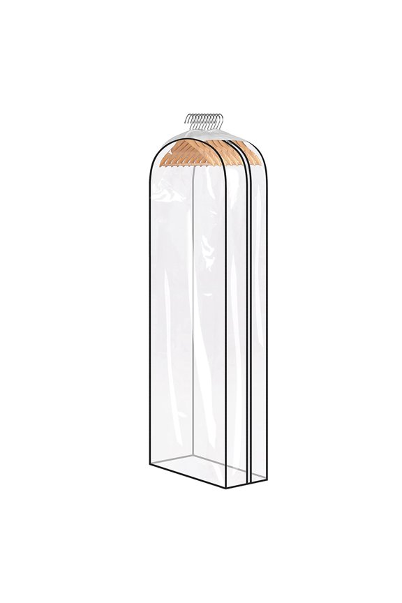 Clear Garment Bag for Hanging Clothes Gusseted Suit Bags Open Closet Storage Plastic Cover Coat Dress Shirts Fur Jacket