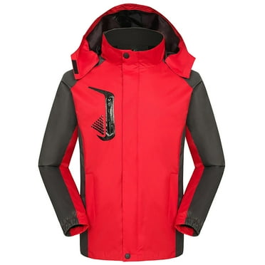 CZSCPDAW Elegant Men's Skiing Jacket Water-Proof Windproof Rain Jackets With Hood Male Jacket Color Matching Hooded Windproof Multi Pockets Multifunctional Couple Jacket