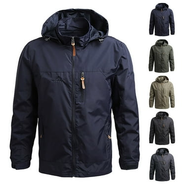 CZSCPDAW Elegant Men's Skiing Jacket Water-Proof Windproof Rain Jackets With Hood Men Autumn And Winter Detachable Hooded Outdoor Thin Jacket Top Blouse Coat