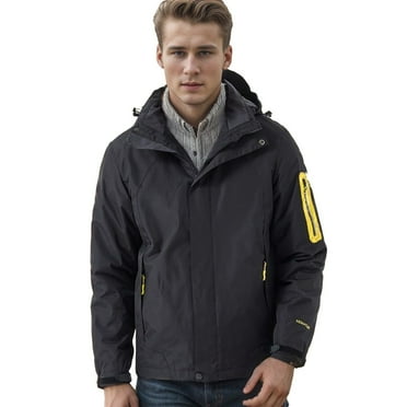 CZSCPDAW Elegant Winter Ski Snow Jacket Mountain Water-Proof Windproof Rain Jacket Male Autumn And Winter Water Wear Color Blocking Jacket Long Sleeve Detachable Hooded Jacket
