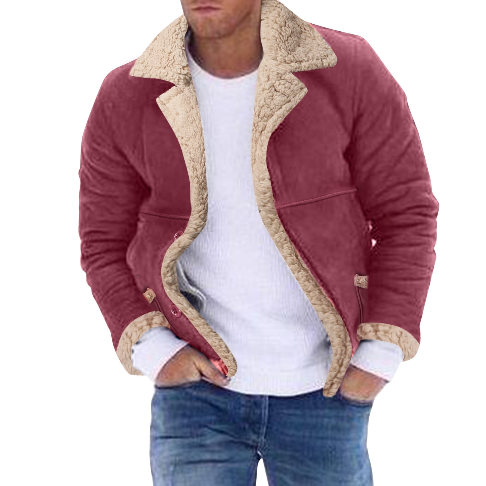 Men's Plus Size Longline Padded Winter Coat with Faux Fur Hood