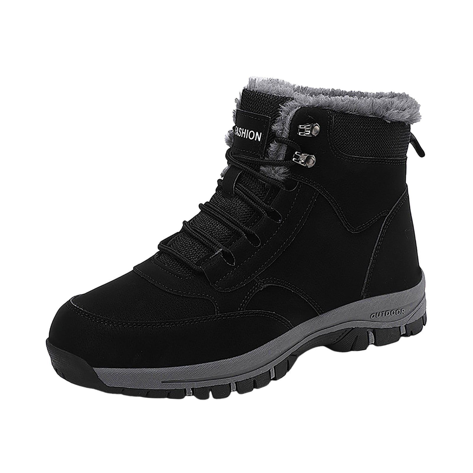CZSCPDAW Mens Winter Hiking Boots Non Slip Warm Lined Snow Boots For Outdoor Trekking Snow Boots Men Padded Thickened Non Slip Winter Warm Men Boots Outdoor Northeast High Top Cotton Shoes