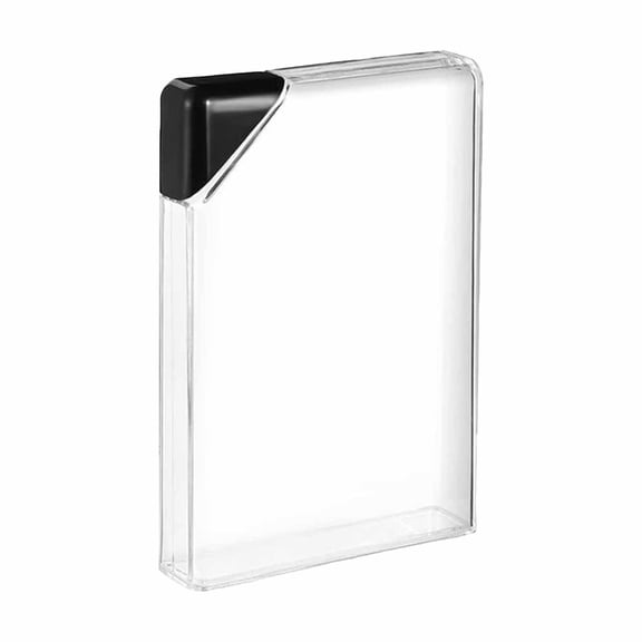 CZSCPDAW Slim Rectangular Water Bottle with Flat Clear Body and Black Screw Cap, Compact Profile for Narrow Storage Spaces