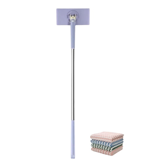 CZSCPDAW Snap-Grip Mini Mop with 4 Reusable Cloths, 360-Degree Flat Head for Wet Dry Floor and Gap Cleaning