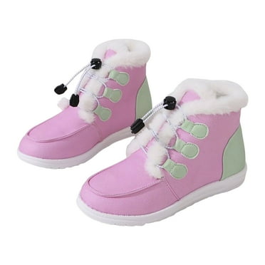 CZSCPDAW Snow Boots Winter Boot With Warm Velvet Lined Outdoor Slip On Boots Womens Snow Boots Short Plush Round Toe Cotton Boots Casual Solid Color Cotton Shoes