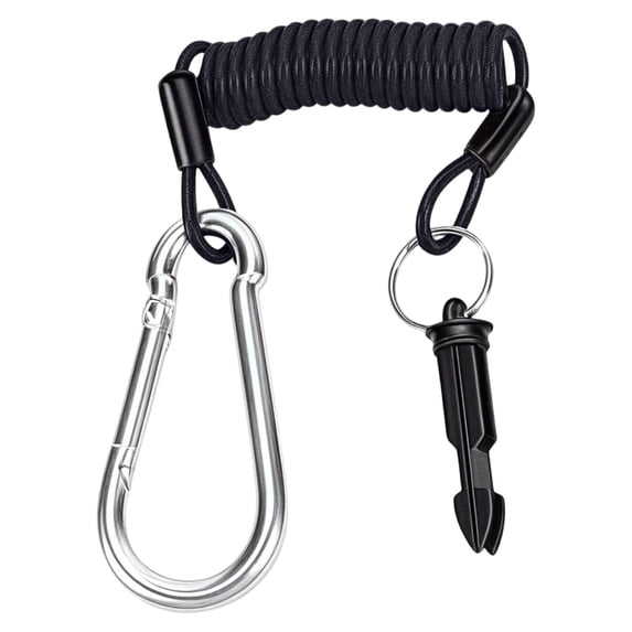 CZSCPDAW Stainless Steel Trailer Breakaway Cable with Coiled Spring, Carabiner and Pull Pin for RVs and Boats