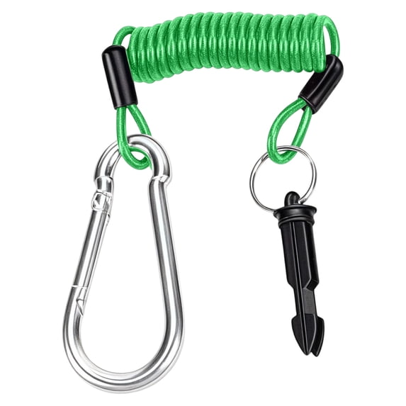 CZSCPDAW Stainless Steel Trailer Breakaway Cable with Coiled Spring, Carabiner and Pull Pin for RVs and Boats