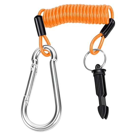 CZSCPDAW Stainless Steel Trailer Breakaway Cable with Coiled Spring, Carabiner and Pull Pin for RVs and Boats
