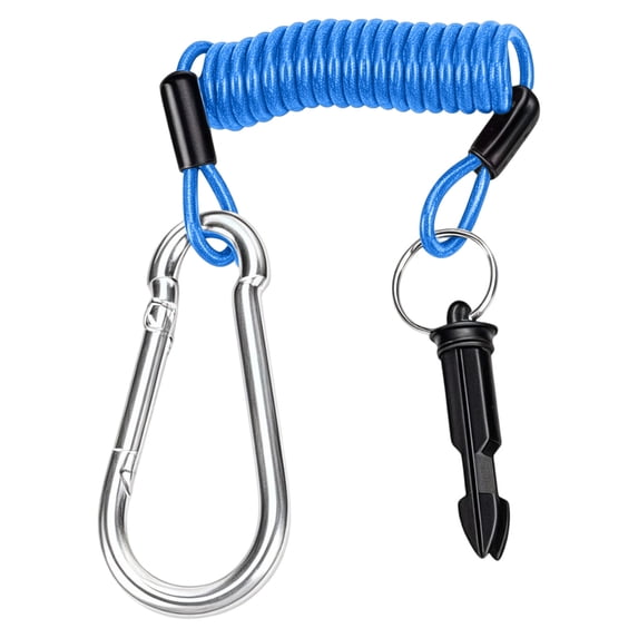 CZSCPDAW Stainless Steel Trailer Breakaway Cable with Coiled Spring, Carabiner and Pull Pin for RVs and Boats