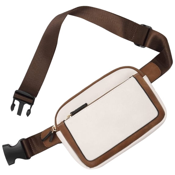 CZSCPDAW Women's PU Leather Fanny Pack Waist Bag with Adjustable Belt and Zippered Compartments for Running Travel and Sports
