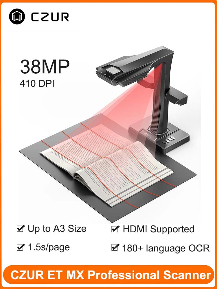 CZUR ET MAX Professional Book Scanner, 38MP Document Camera, Laser