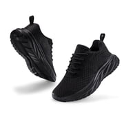 Boys Girls Shoes Kids Sneakers with Non-Slip Breathable Lightweight Tennis Athletic Running Black Shoes for Little Kid & Big Kid