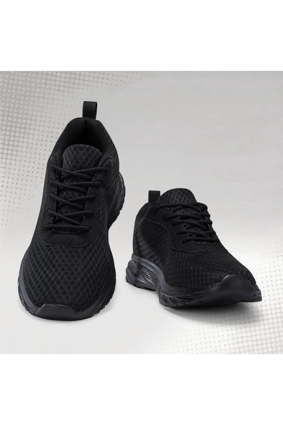 Women's Breathable Mesh Walking Shoes, Lightweight Casual Sneakers, Comfortable Running Shoes for Gym, Work, Daily Wear and Travel.Black&black&black