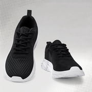 Women's Breathable Mesh Walking Shoes, Lightweight Casual Sneakers, Comfortable Running Shoes for Gym, Work, Daily Wear and Travel.White&amp;black&amp;black