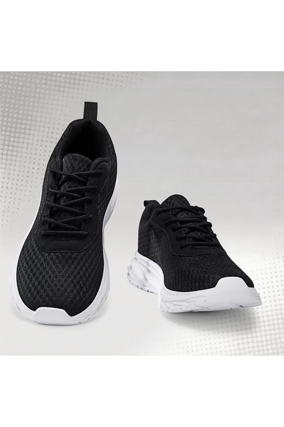 Women's Breathable Mesh Walking Shoes, Lightweight Casual Sneakers, Comfortable Running Shoes for Gym, Work, Daily Wear and Travel.White&black&black