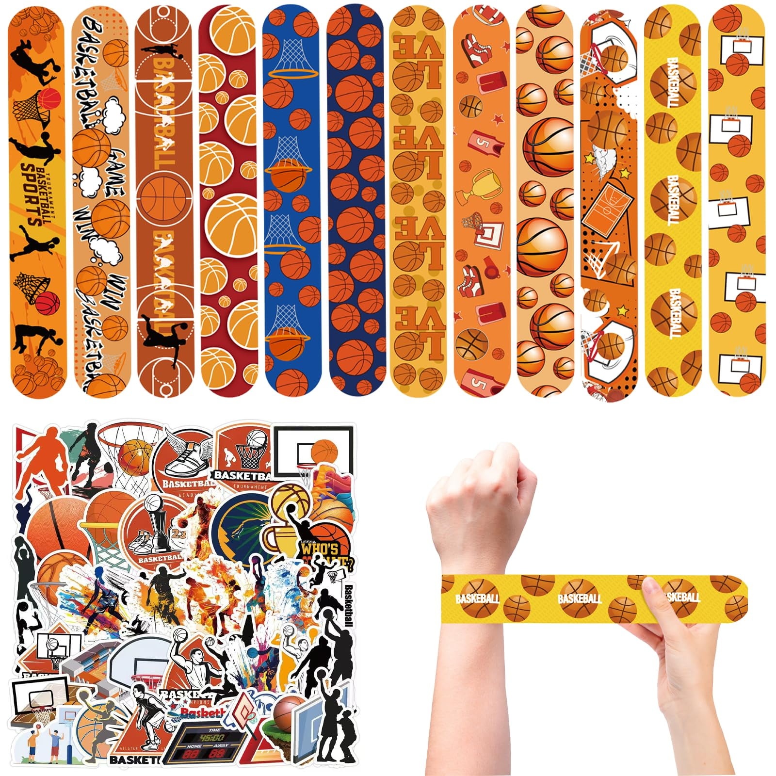 CZWXOXO Basketball Theme Party RRF12 Favors 24 Pcs Ball Theme Slap ...