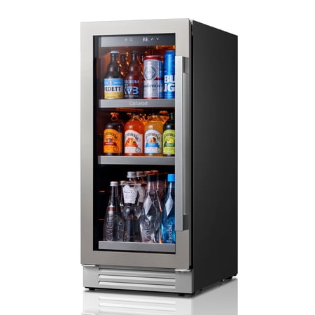 Ca'Lefort 15'' Beverage Refrigerator,Single Zone Beverage Fridge with Stainless Steel Door Frame