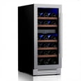 thumbnail image 1 of Ca'Lefort 15 Inch Wine Cooler Refrigerator, 28 Bottle Dual Zone Wine Fridge with Reversible Tempered Glass Door,Built in or Freestanding, 1 of 12