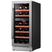Ca'Lefort 15 inch Wine Fridge, 28 Bottle Dual Zone Wine Cooler Refrigerator with Glass Door for Home/Office, Built-in & Freestanding
