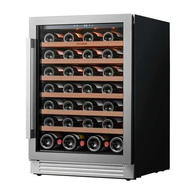 Ca'Lefort 24 inch Wine Cooler Refrigerator,54 Bottle Wine Fridge with Stainless Steel Glass Door