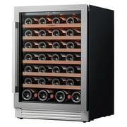 Ca'Lefort 24 inchWine Refrigerator Cooler, 54 Bottles Wine Fridge with Double Glass Door Stainless Steel Frame