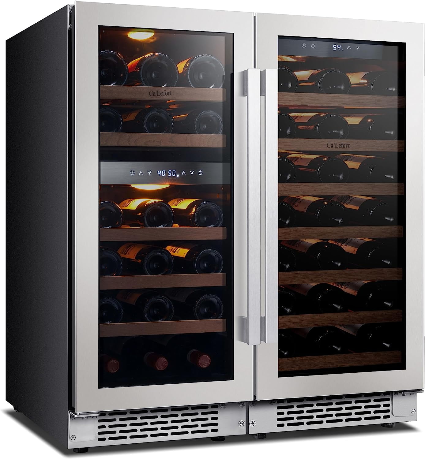 Ca'Lefort 30 Inch Wine Cooler, 15" Dual Zone Wine Fridge and 15" Single