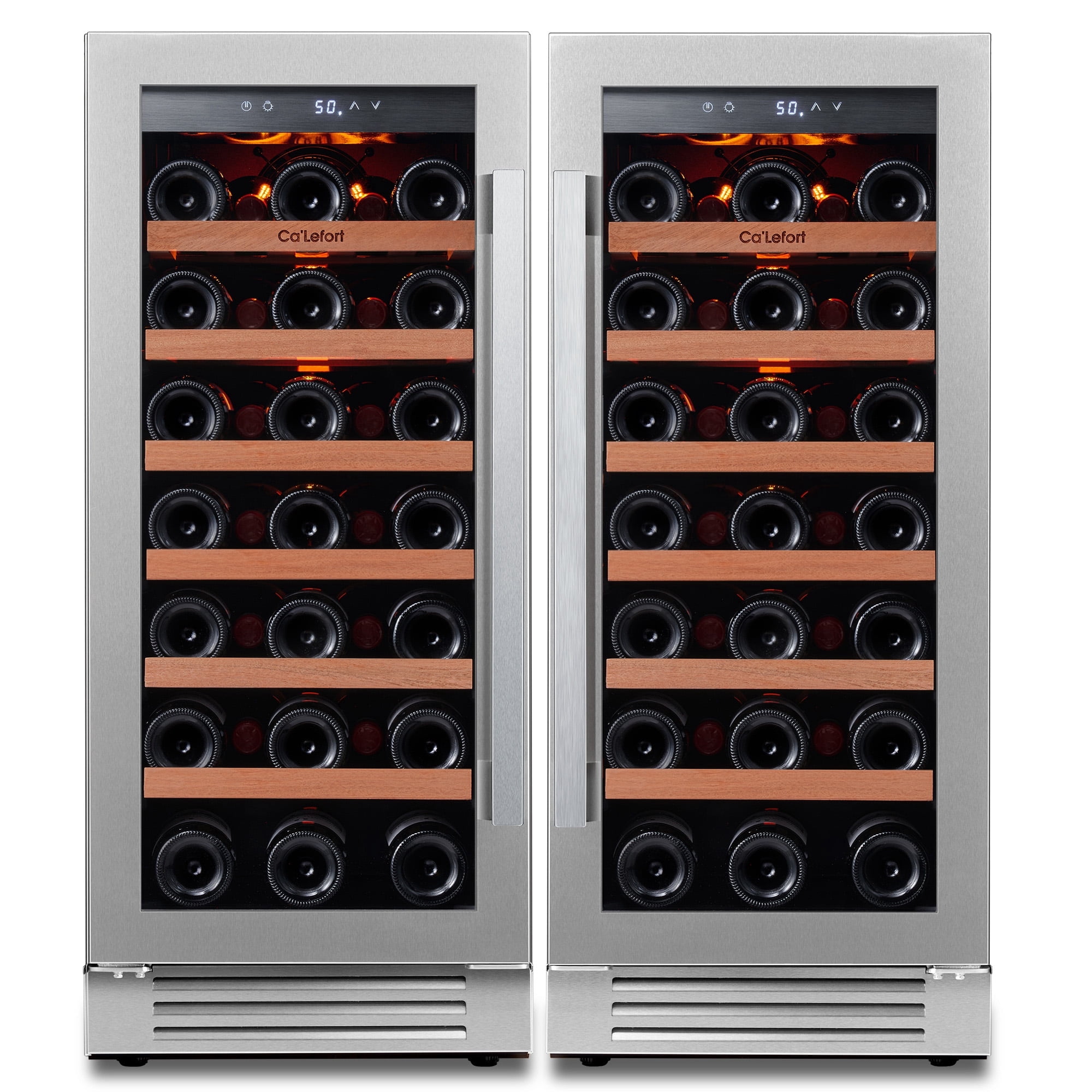 Ca'Lefort 30 Inch Slim Wine Fridge, 66 Bottle Capacity, Side by Side ...