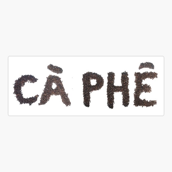 Ca Phe Vietnamese Coffee Bean Word Sticker