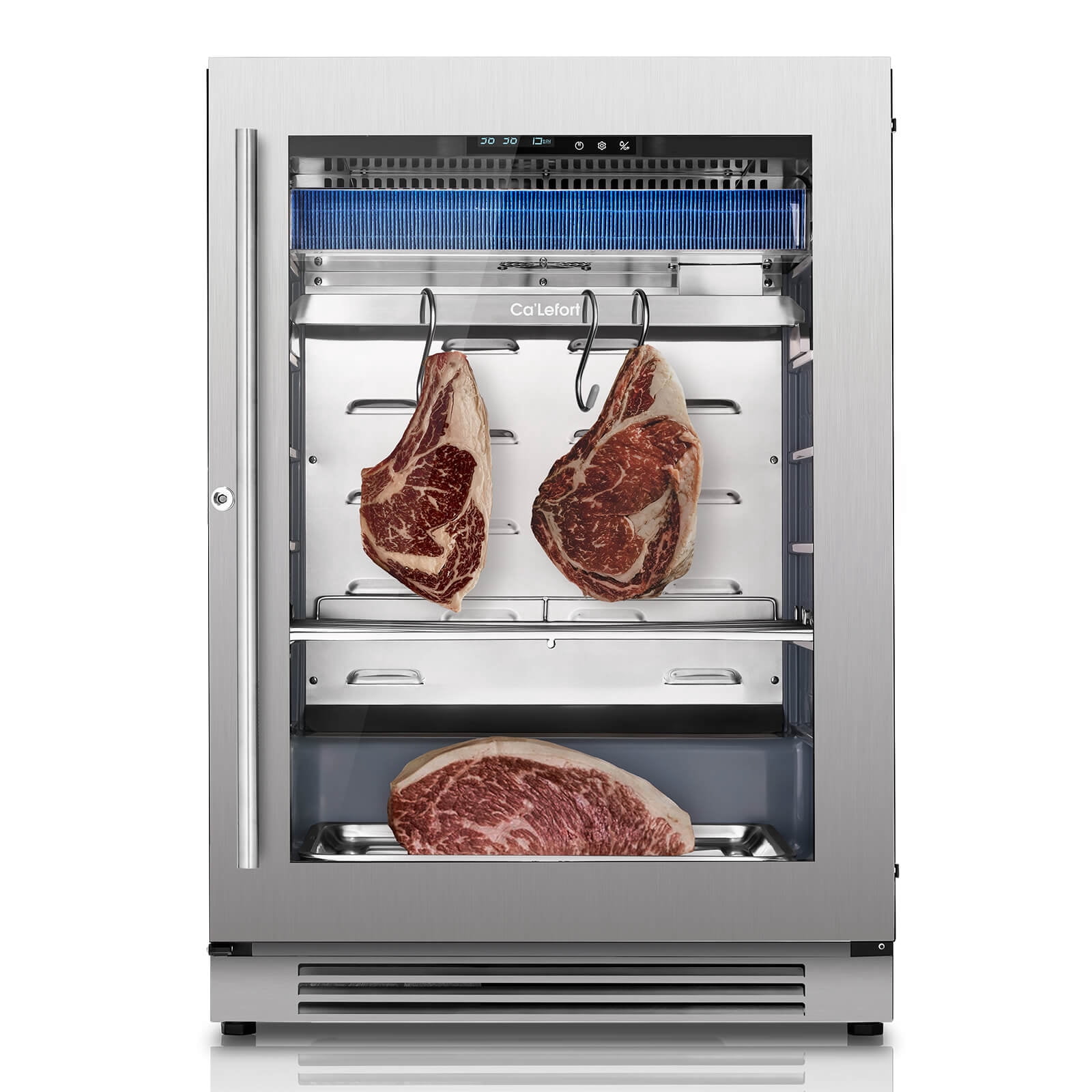 Ca'Lefort Dry Aging Fridge for Steaks, 3.78 cu.ft. Meat Ager Refrigerator for Restaurant/Bar/Kitchen/Home with Dual-Layer LOW-E Glass