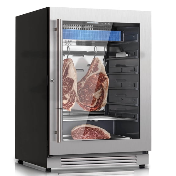 Ca'Lefort Dry Aging Refrigerator for Steaks, 3.78 cu.ft. Meat Ager Fridge with Dual-Layer LOW-E Glass for Home/Restaurant/Bar/Kitchen