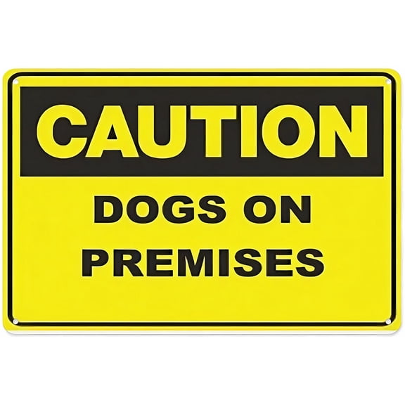Ca50 Of Safety Caution Dogs On Premises Warning Tin Sign 8"x12" - Safety Dogs On Premises Sign