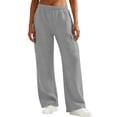 thumbnail image 1 of CaComMARK PI Cargo Sweatpants for Women Wide Leg Baggy Drawstring High Waisted Pants Casual Loose Sweatpants with Pockets Gray, 1 of 9