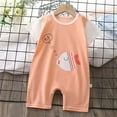 thumbnail image 1 of CaComMARK PI Child's Summer Letter Print Jumpsuit Boys and Girls Baby Botton Short Sleeve Round Neck Cute Solid Shorts Pants Rompers for 0-24 Months, 1 of 3