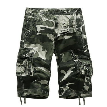 CaComMARK PI Clearance Cargo Shorts for Men Camo Multi Pocket Fashionable Casual Workwear Shorts Camouflage Outdoor Twill Cargo Shorts Gray 4(30)