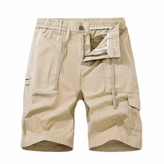 CaComMARK PI Cargo Shorts for Men Casual Workwear Shorts Loose Summer Outdoor Sports Pants Half Shorts Pants Khaki 6(M)