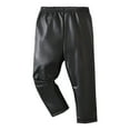 PI Clearance Girls Boys Faux Leather Pants Kids winter Fleece Lined Leggings Fall