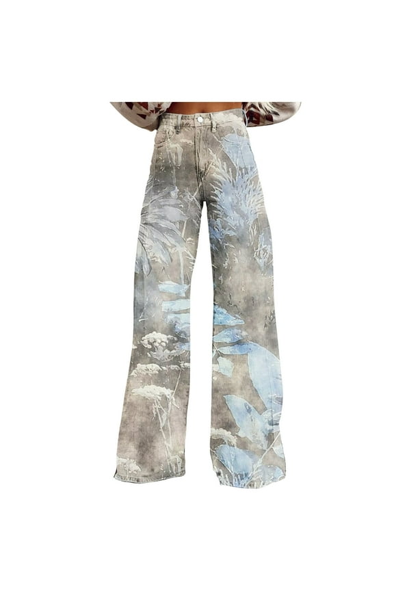 Jeans for Women Y2k High Waisted Boyfriend Denim Pants Baggy Wide Leg Stretchy Bootcut Flare Jeans