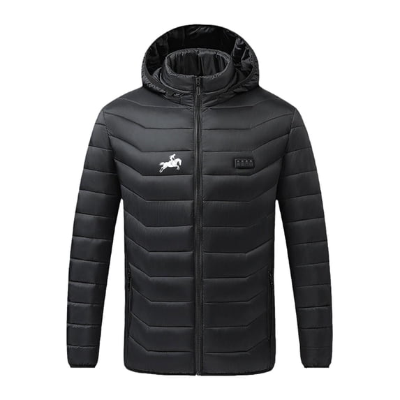 CaComMARK PI Clearance Men Heated Jacket Casual Solid Zipper Winter Coat Four Control 21 Areas Heat Heating Tanks USB Charging Tanks Long Sleeve Hooded Outwear Black 4-6(S)