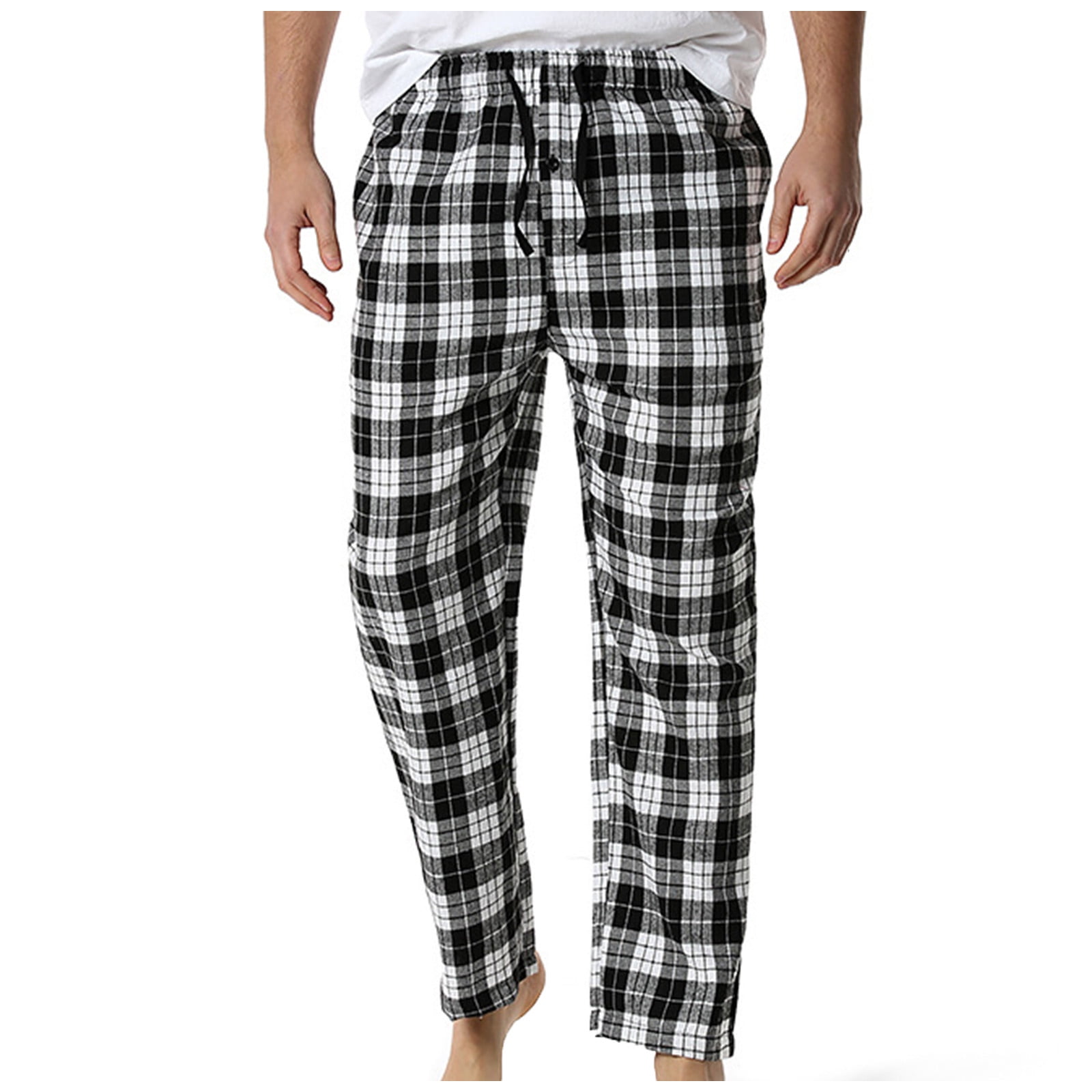 PI Clearance Men's Flannel Pajamas Plaid Pajama Pants for