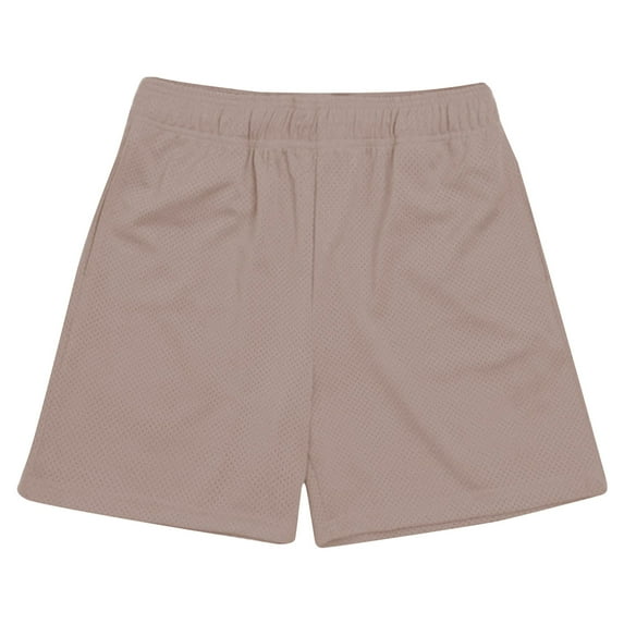 CaComMARK PI Men's Mesh Shorts Performance Gym Athletic Shorts Sports Fitness Training Breathable Holiday Solid Color Beach Shorts Cropped Pants Khaki 12(XXL)