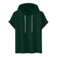 thumbnail image 1 of CaComMARK PI Men's Summer Sleeveless Hooded Tank Top Oversized T-Shirt for Athletic Exercise Relaxed Breathable Green 8(L), 1 of 5