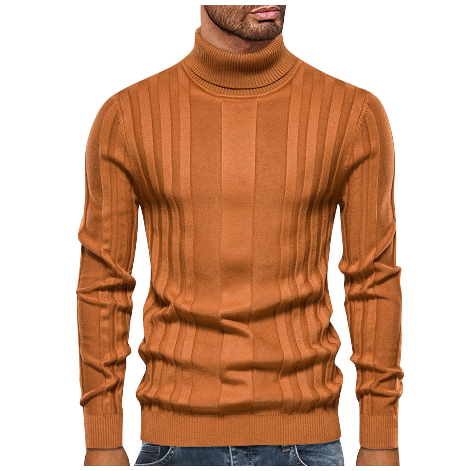 CaComMARK PI Clearance Men's Sweater Turtleneck Slim Solid Color Casual ...