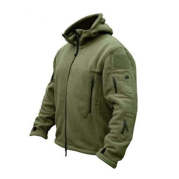 CaComMARK PI Men's Warm Military Tactical Sport Fleece Hoodie Jacket Green