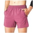 thumbnail image 1 of CaComMARK PI Men's Workout Running Shorts Quick Dry Active 5 Inches Shorts with Zipper Pockets, Lightweight, Breathable Pink 8(L), 1 of 7