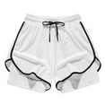 thumbnail image 1 of CaComMARK PI Clearance Mens Workout Shorts 2 in 1 Stretch Quick Drying Fitness Shorts Running Shorts with Compression Liner White 8(XL), 1 of 5