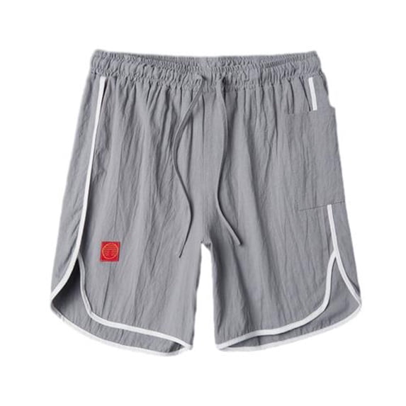 CaComMARK PI Shorts for Men Quick Drying Fitness Running Shorts Solid Color Pocket Drawstring Casual Sports Shorts Gray 12(3XL)